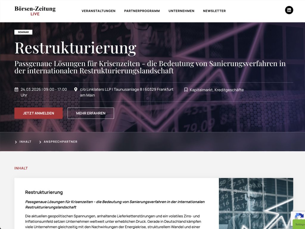 Seminar Restrukturierung website