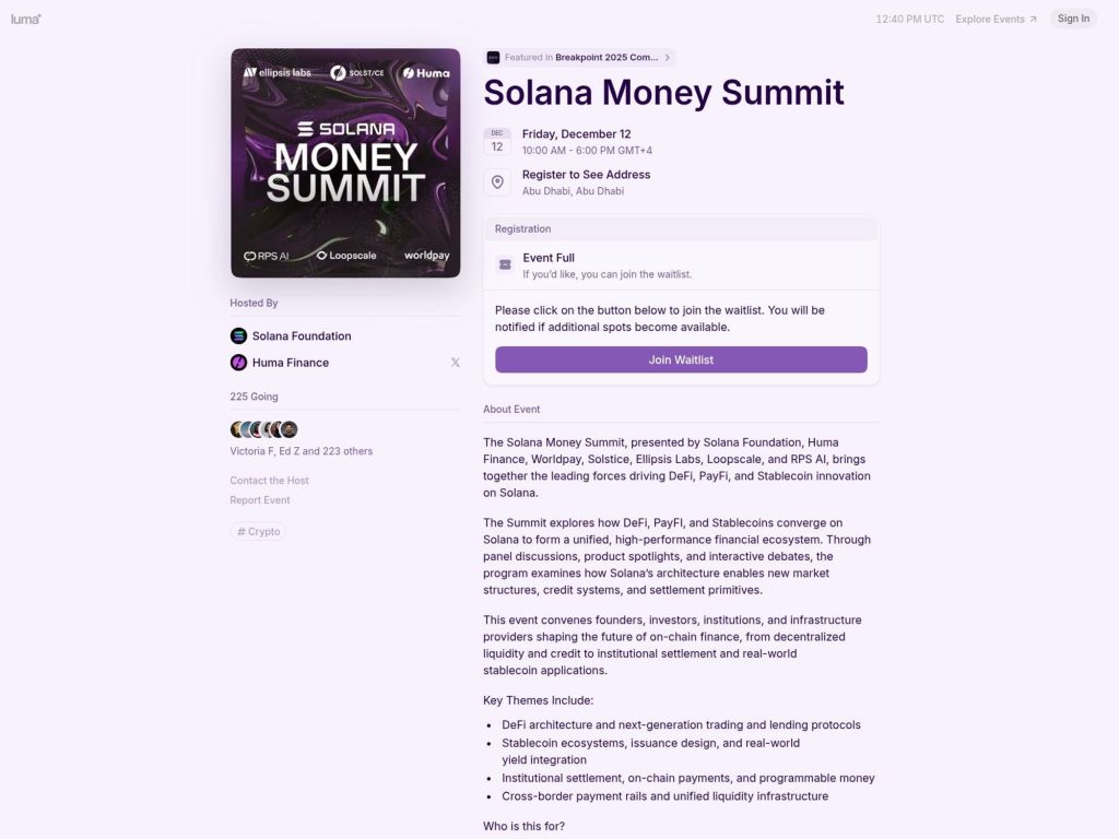 Solana Money Summit image