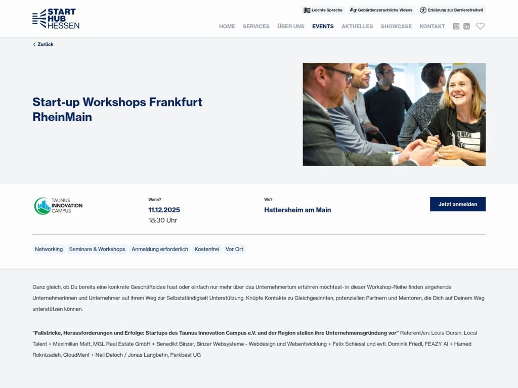 Start-up Workshops image