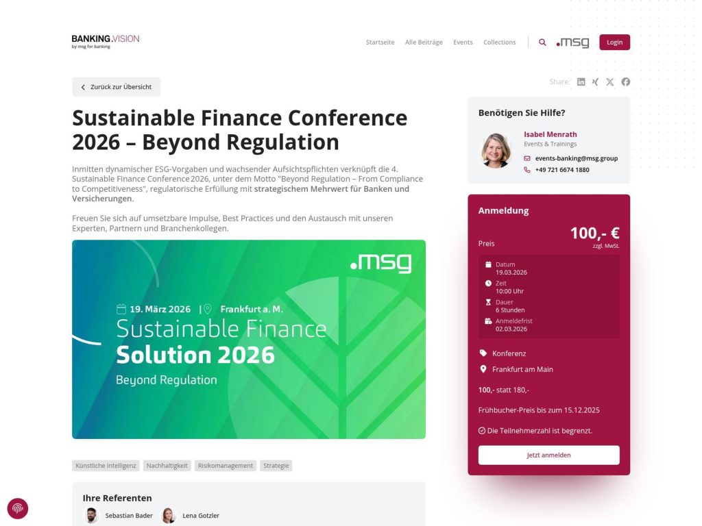 Sustainable Finance Conference 2026 website