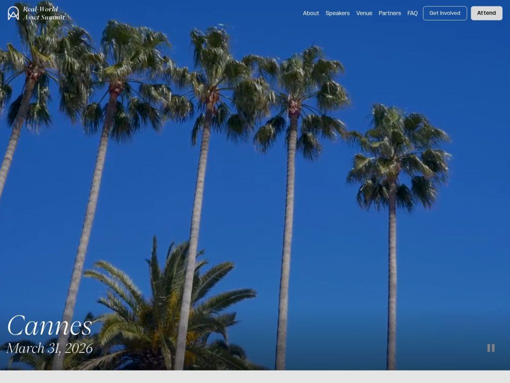 Real-World Asset Summit Cannes 2026 website