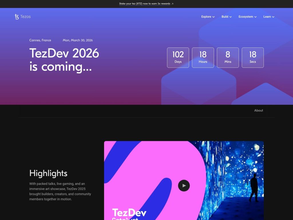 TezDev 2026 @EthCC 9 Cannes website