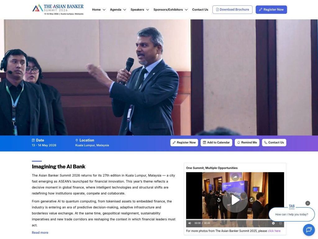 The Asian Banker Summit 2026 website