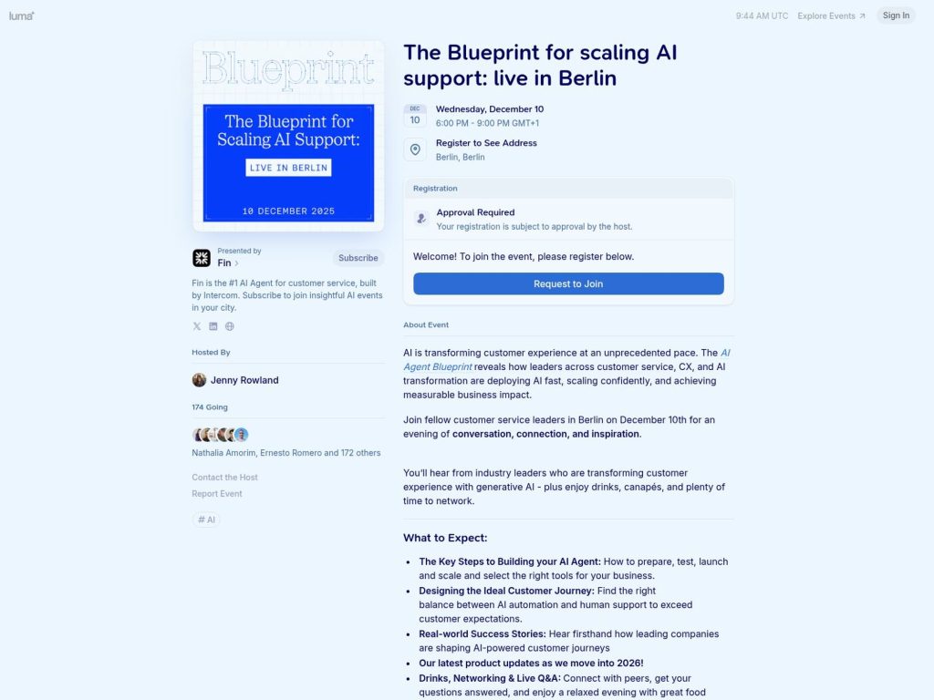 The Blueprint for scaling AI support: live in Berlin - Event screenshot