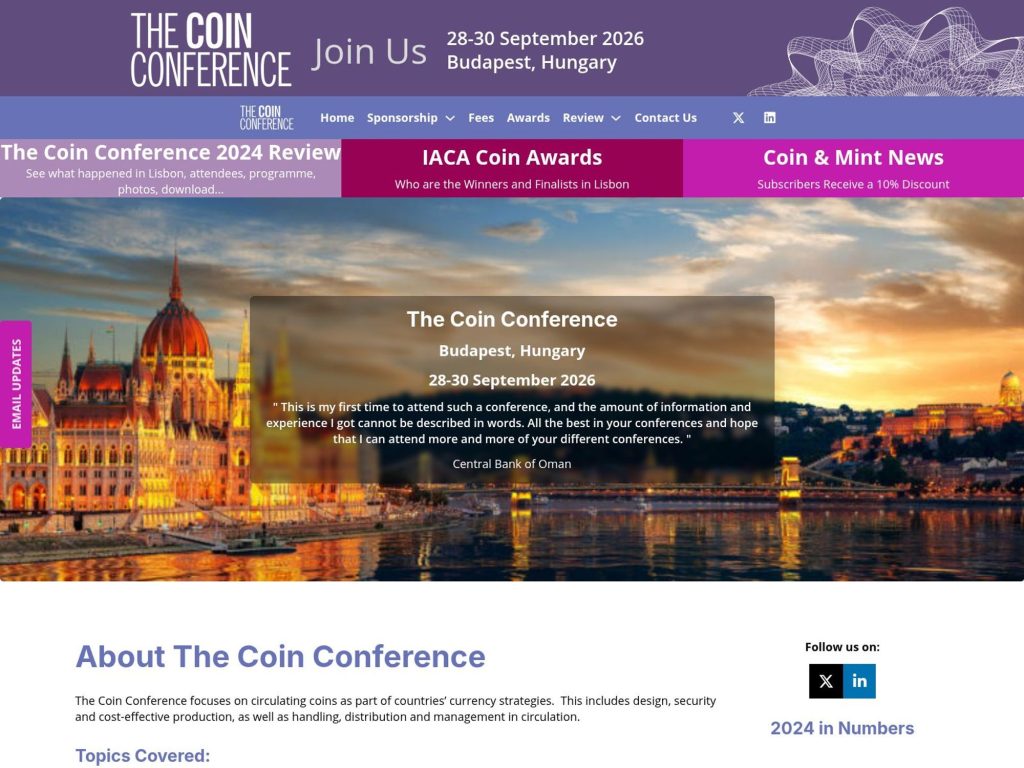 The Coin Conference website