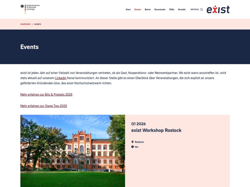 3. exist Gründerinnenforum website