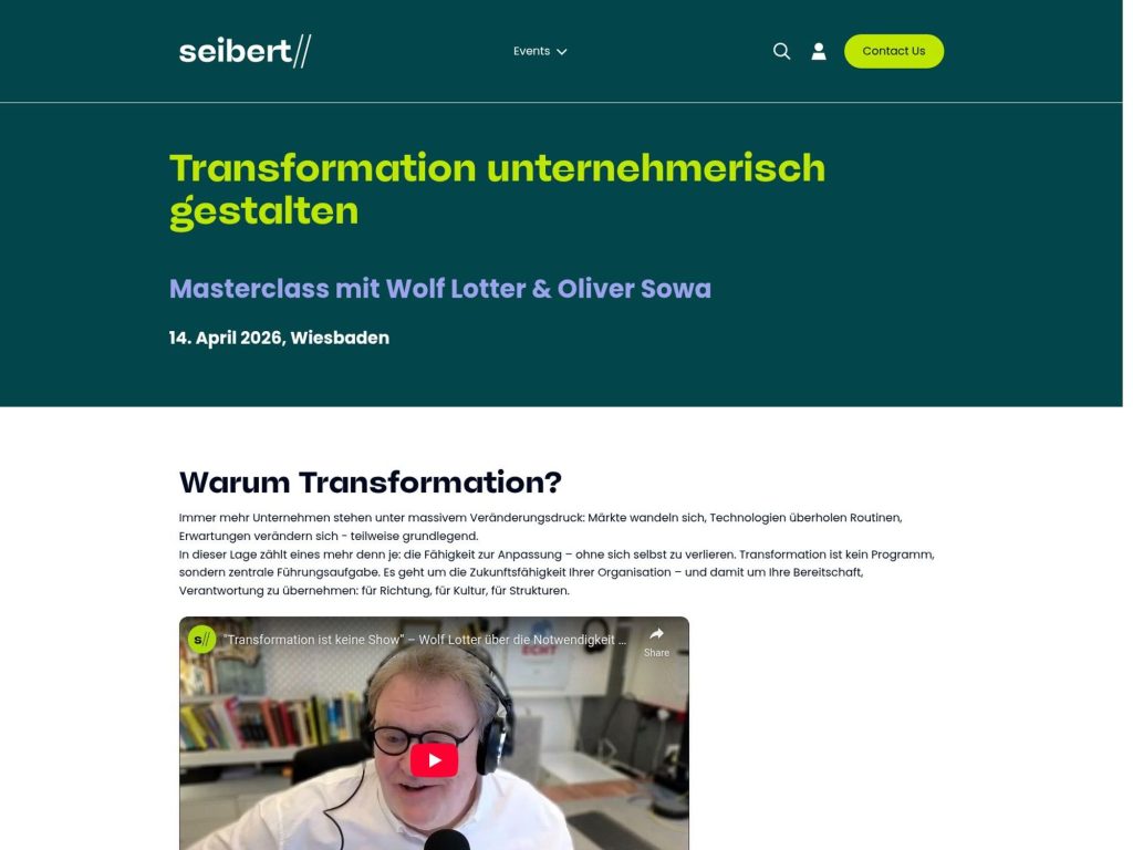 Transformation unternehmerisch gestalten website