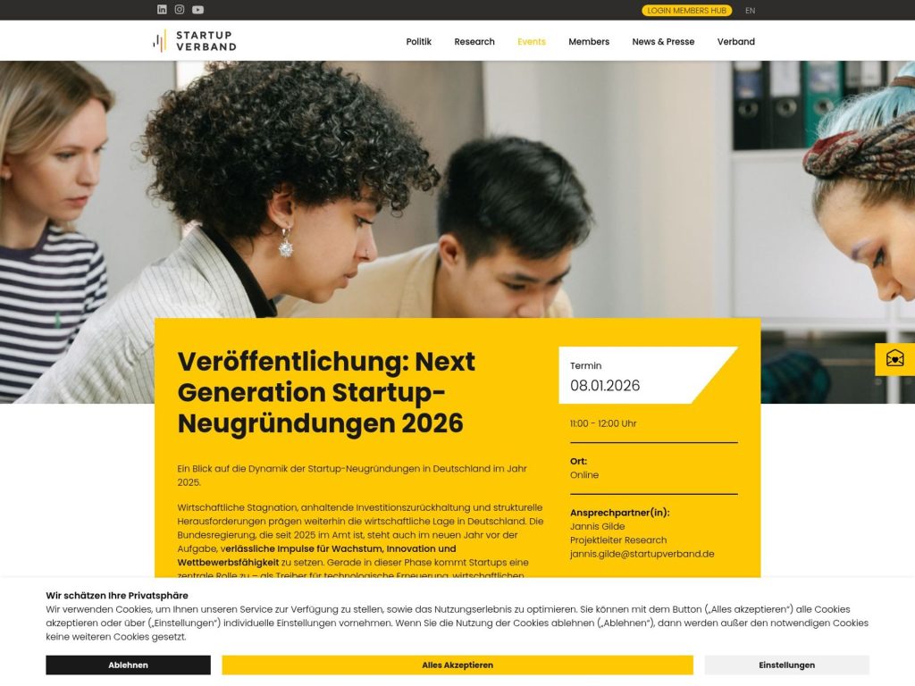 Veröffentlichung: Next Generation Startup-Neugründungen 2026 - Event screenshot