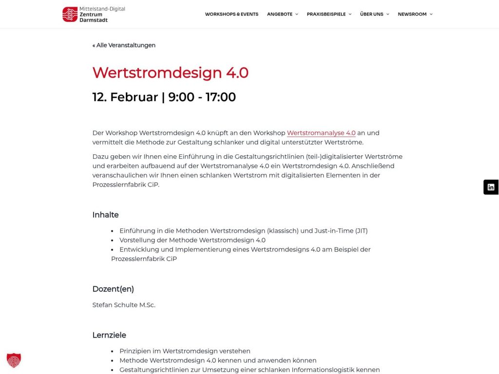 Wertstromdesign 4.0 website