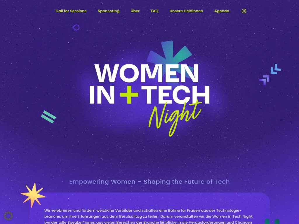 Women in Tech Night 2026 website