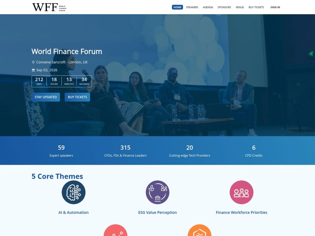 World Finance Forum London website