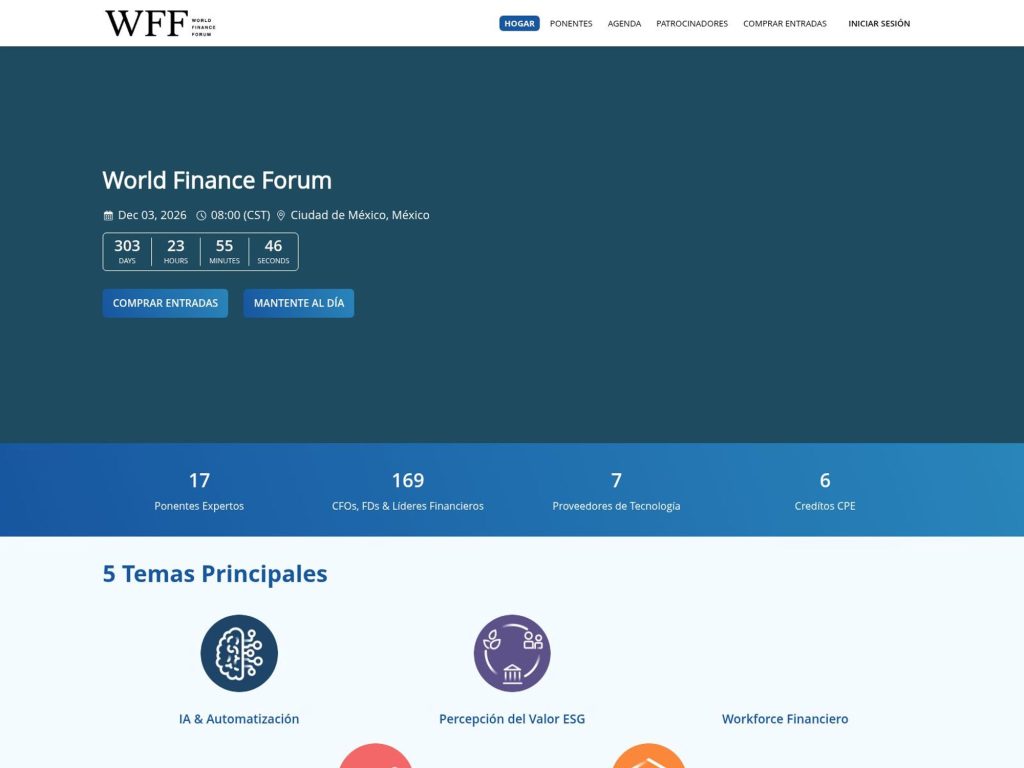 World Finance Forum Mexico City website