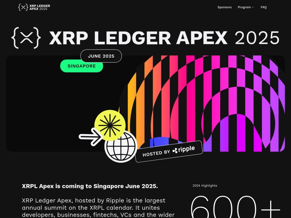 XRP Ledger Apex 2025 - Hosted by Ripple - Event screenshot