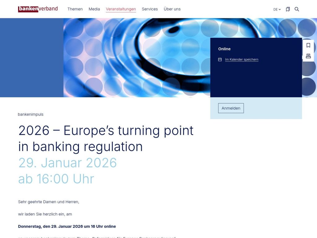 2026 – Europe’s turning point in banking regulation - Event screenshot