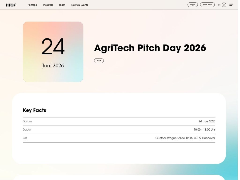 AgriTech Pitch Day 2026 website
