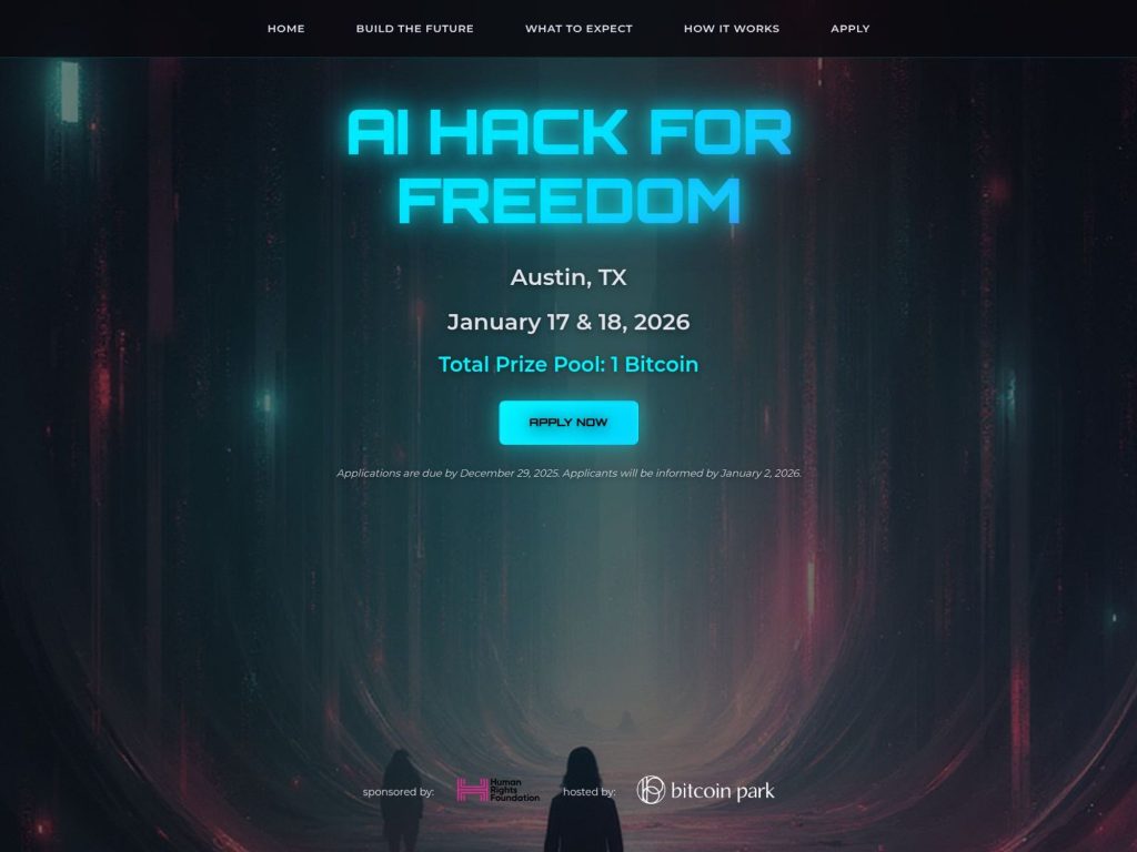 AI Hack for Freedom - Join developers, activists, and innovators for an intensive weekend of building cutting-edge solutions that advance freedom, privacy, and decentralized technology. - Event screenshot