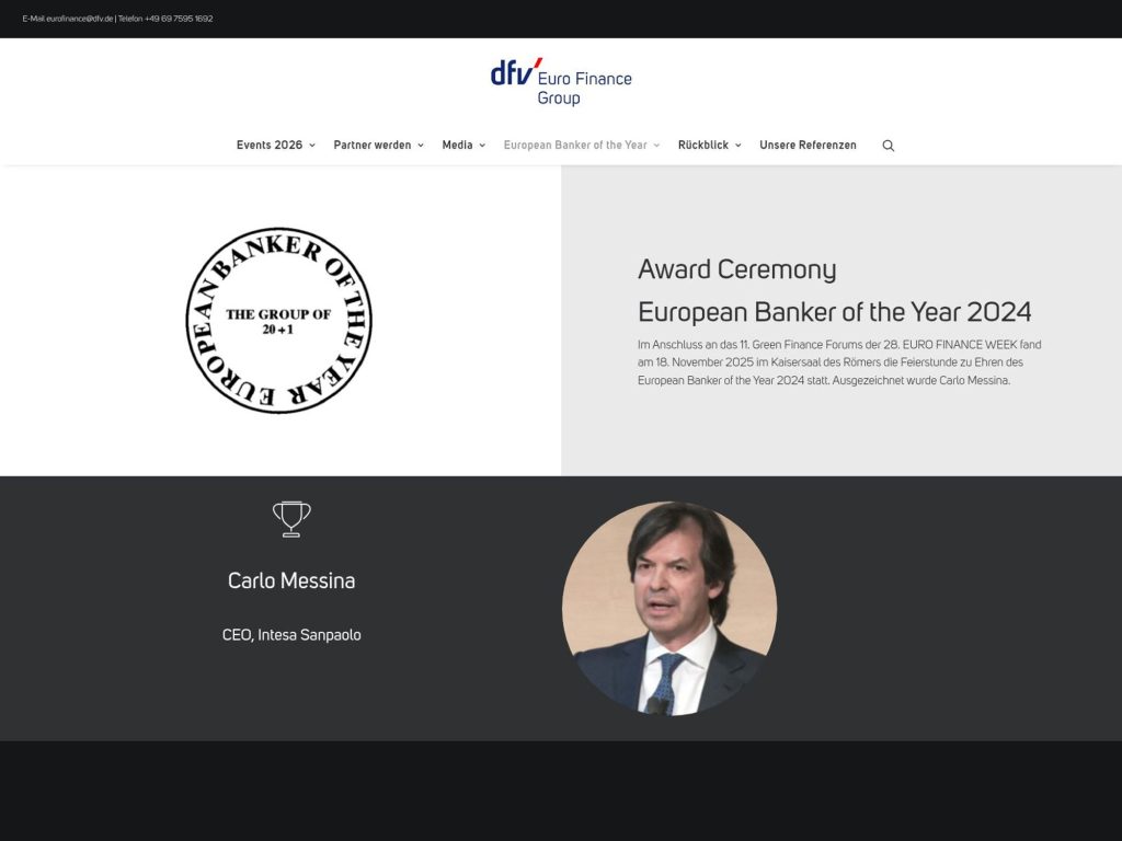 Award Ceremony European Banker of the Year 2024 - Event screenshot