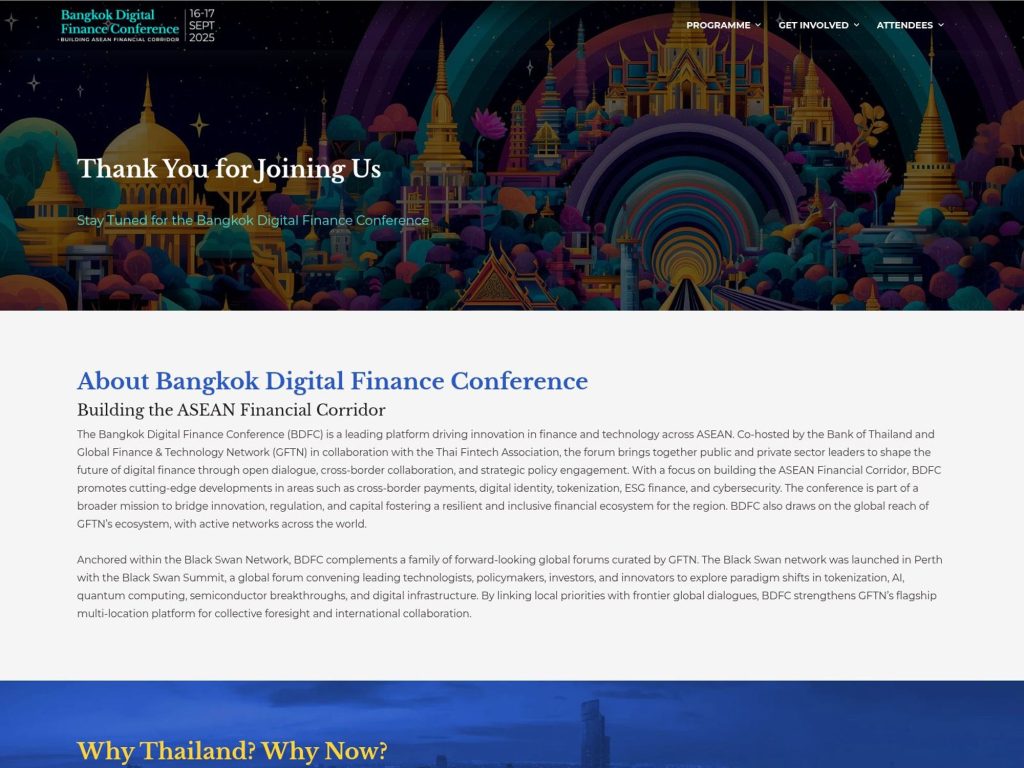 Bangkok Digital Finance Conference website