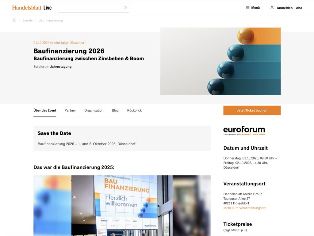 Baufinanzierung 2026 - Euroforum Jahrestagung website