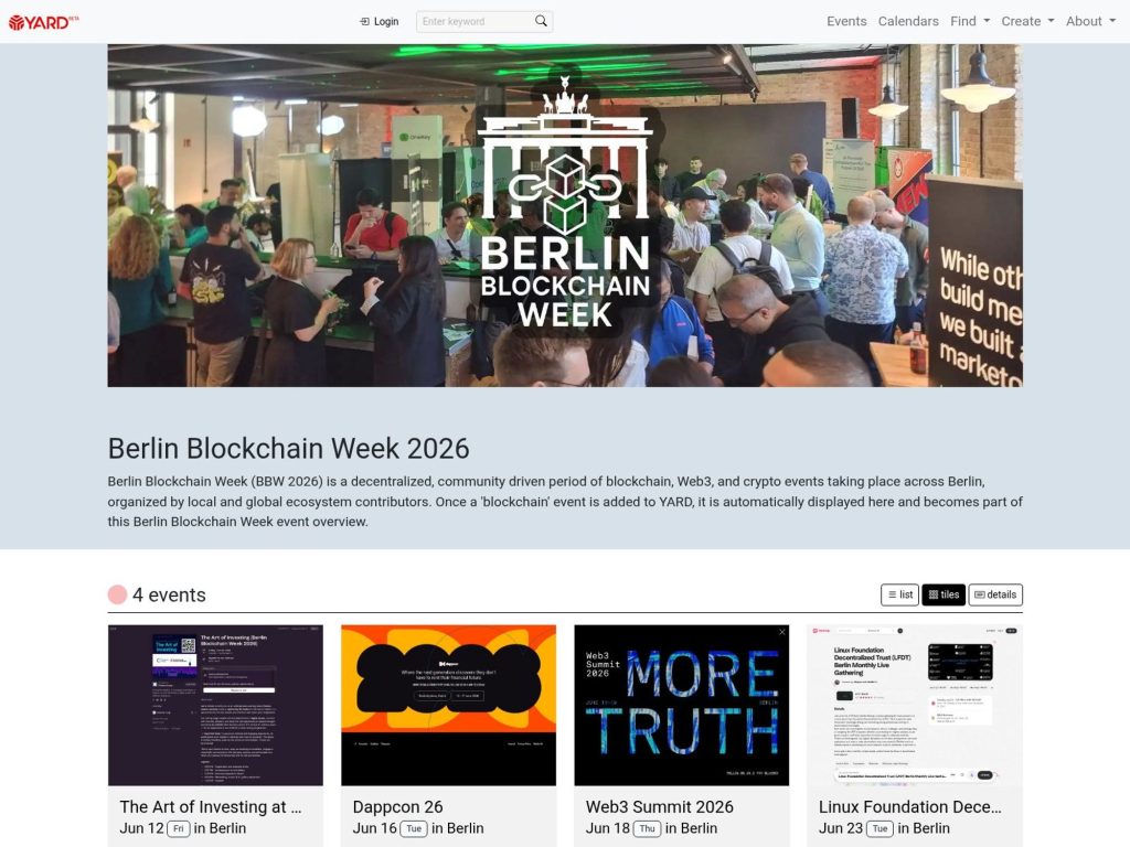 Berlin Blockchain Week 2026 website