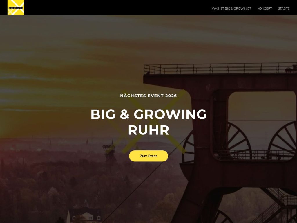 Big & Growing Ruhr website
