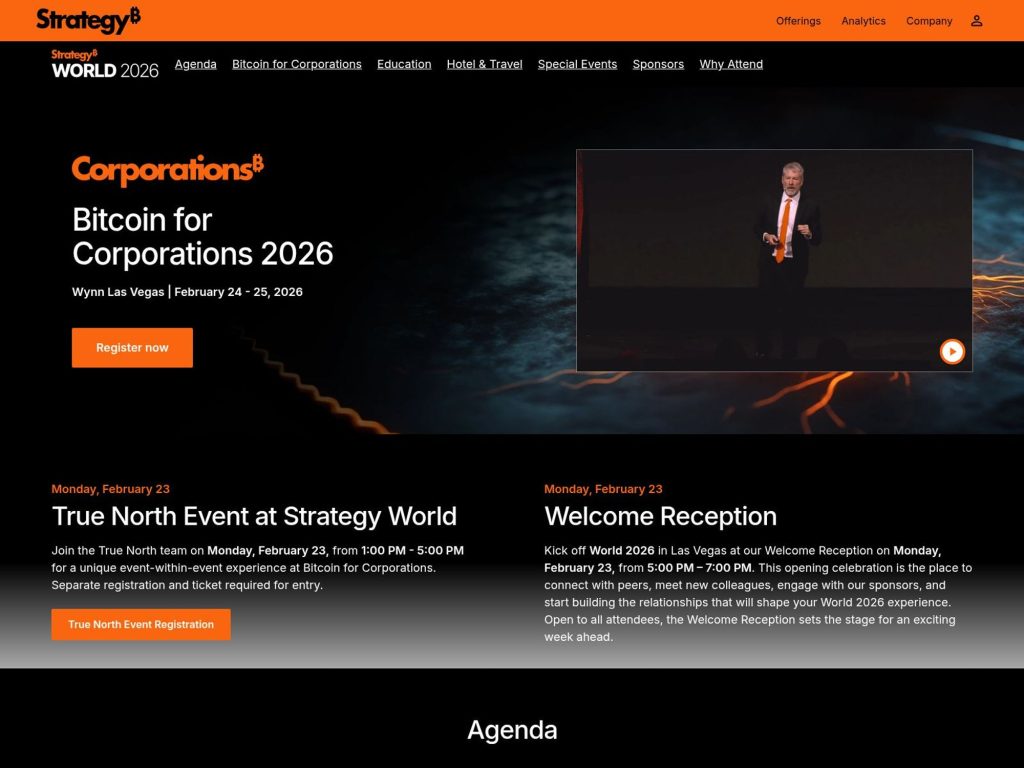 Bitcoin for Corporations 2026 website