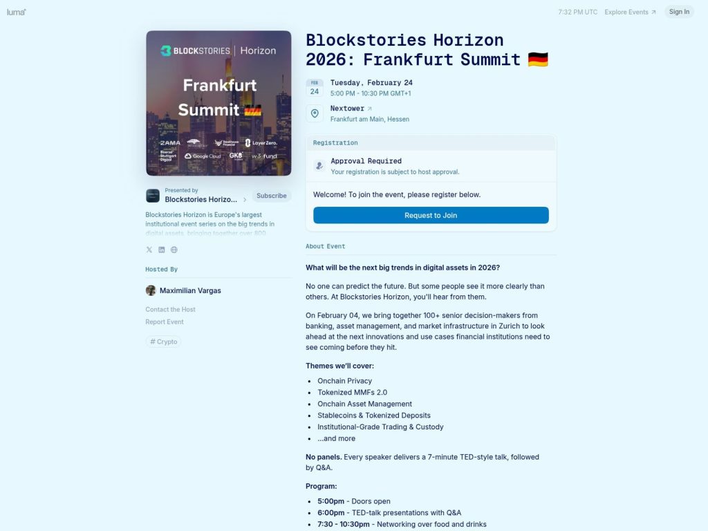 Blockstories Horizon 2026: Frankfurt Summit 🇩🇪 website