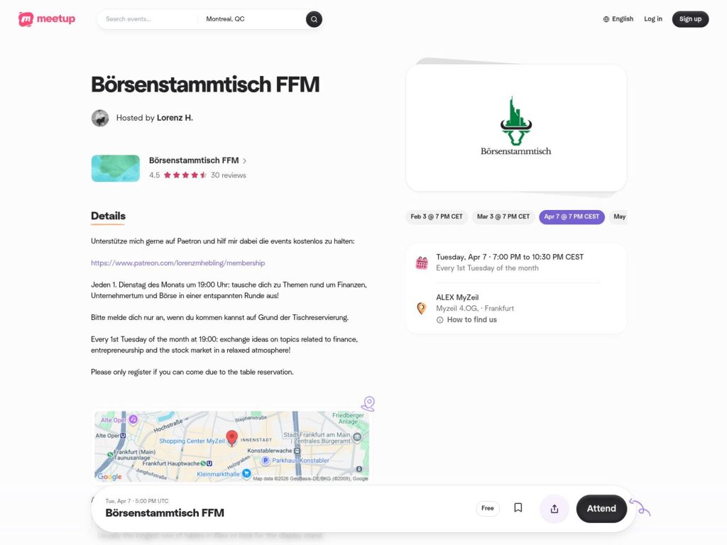 Börsenstammtisch FFM website
