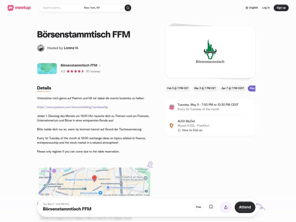 Börsenstammtisch FFM website