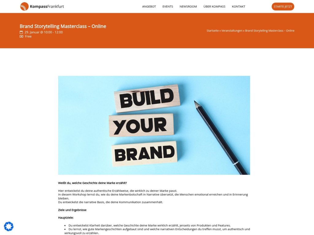 Brand Storytelling Masterclass – Online image