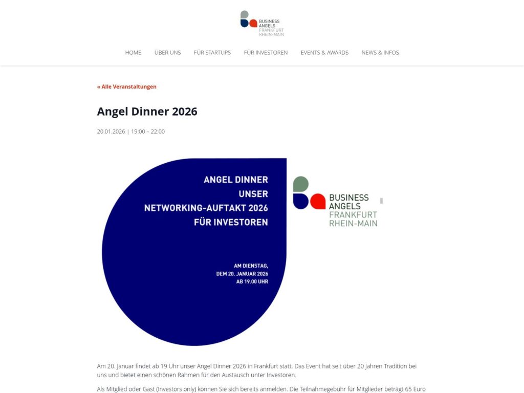Business Angels FrankfurtRheinMain Dinner image