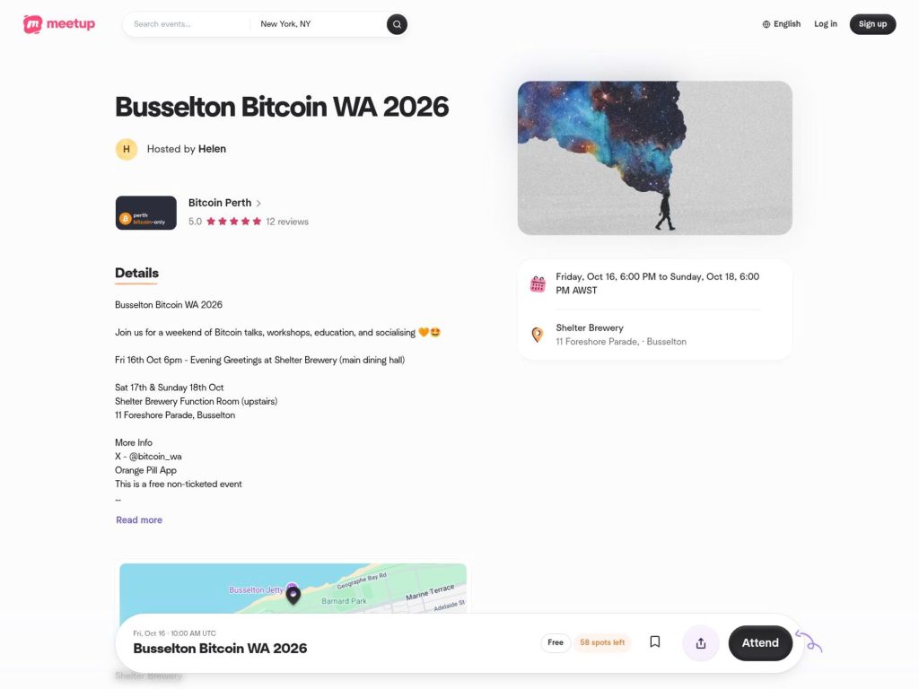 Busselton Bitcoin WA 2026 website
