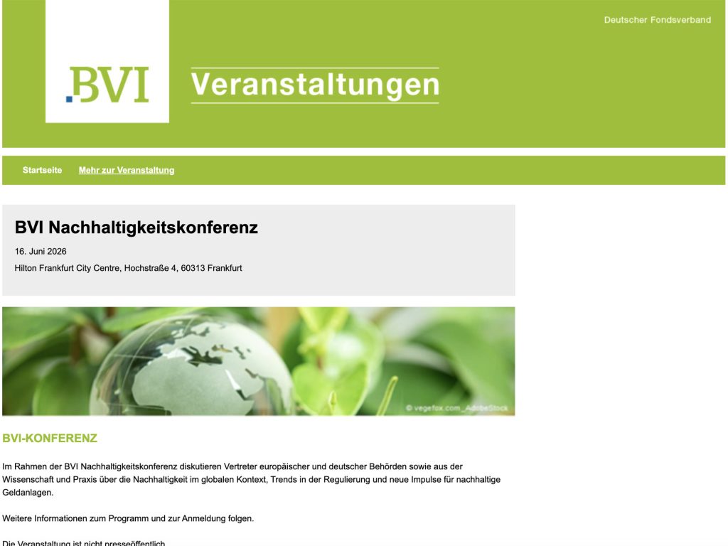 BVI Nachhaltigkeitskonferenz website
