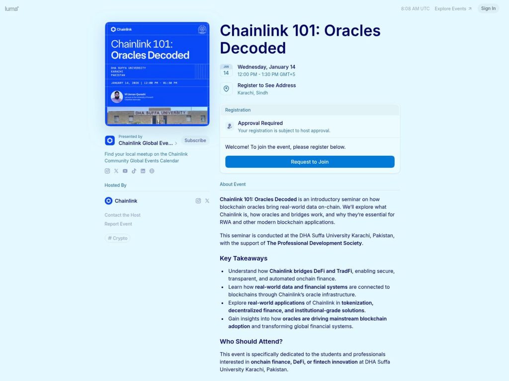 Chainlink 101: Oracles Decoded - Event screenshot