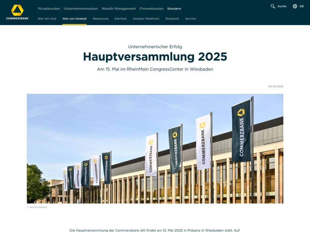 Commerzbank Hauptversammlung 2025 - Event screenshot