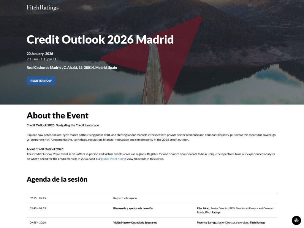 Credit Outlook 2026 Madrid - Event screenshot