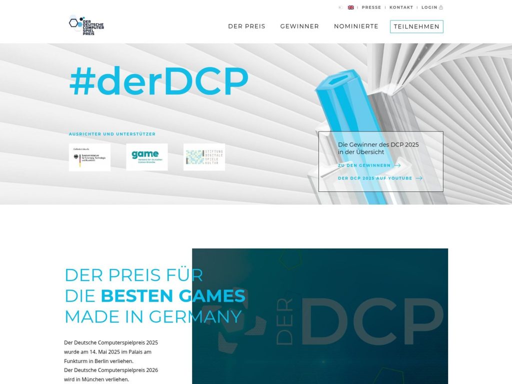 Deutscher Computerspielpreis 2026 website