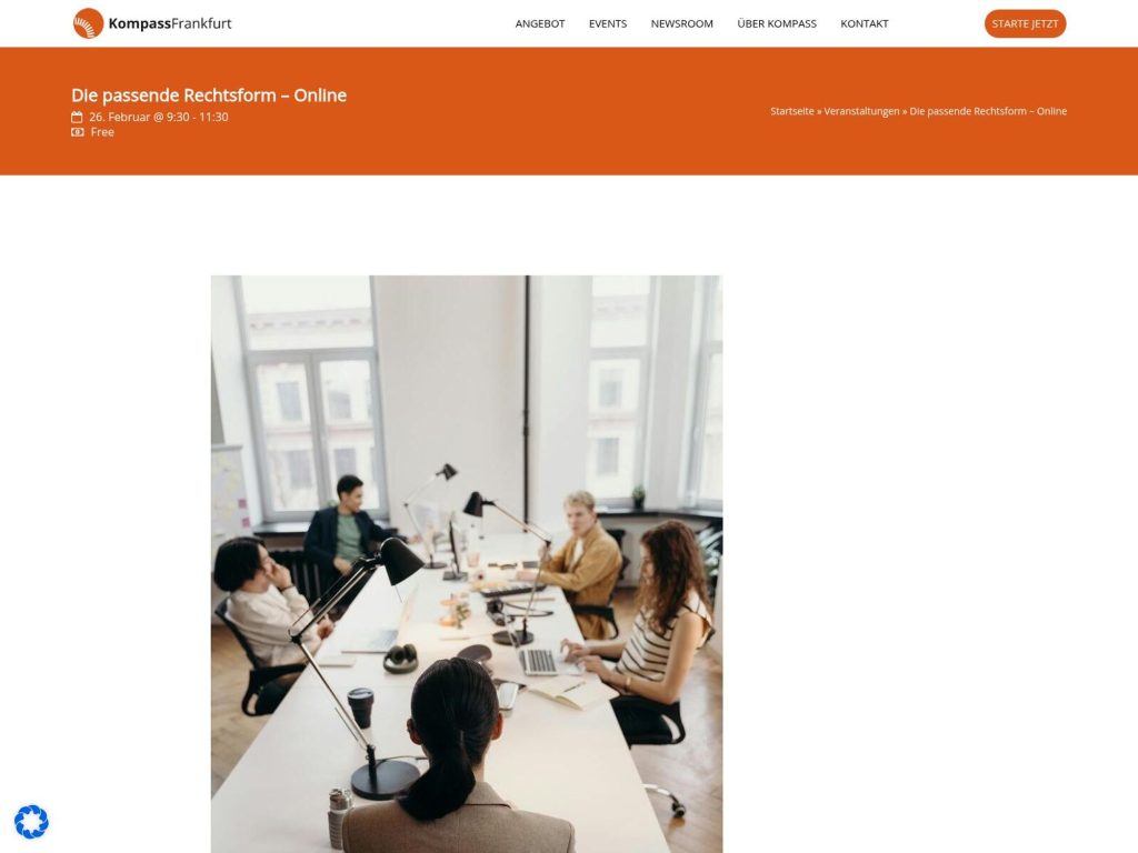 Die passende Rechtsform – Online website