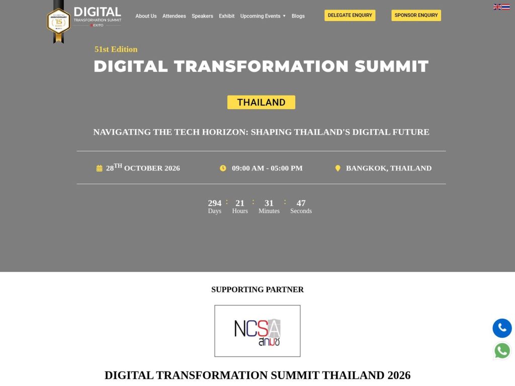 Digital Transformation Summit Thailand website