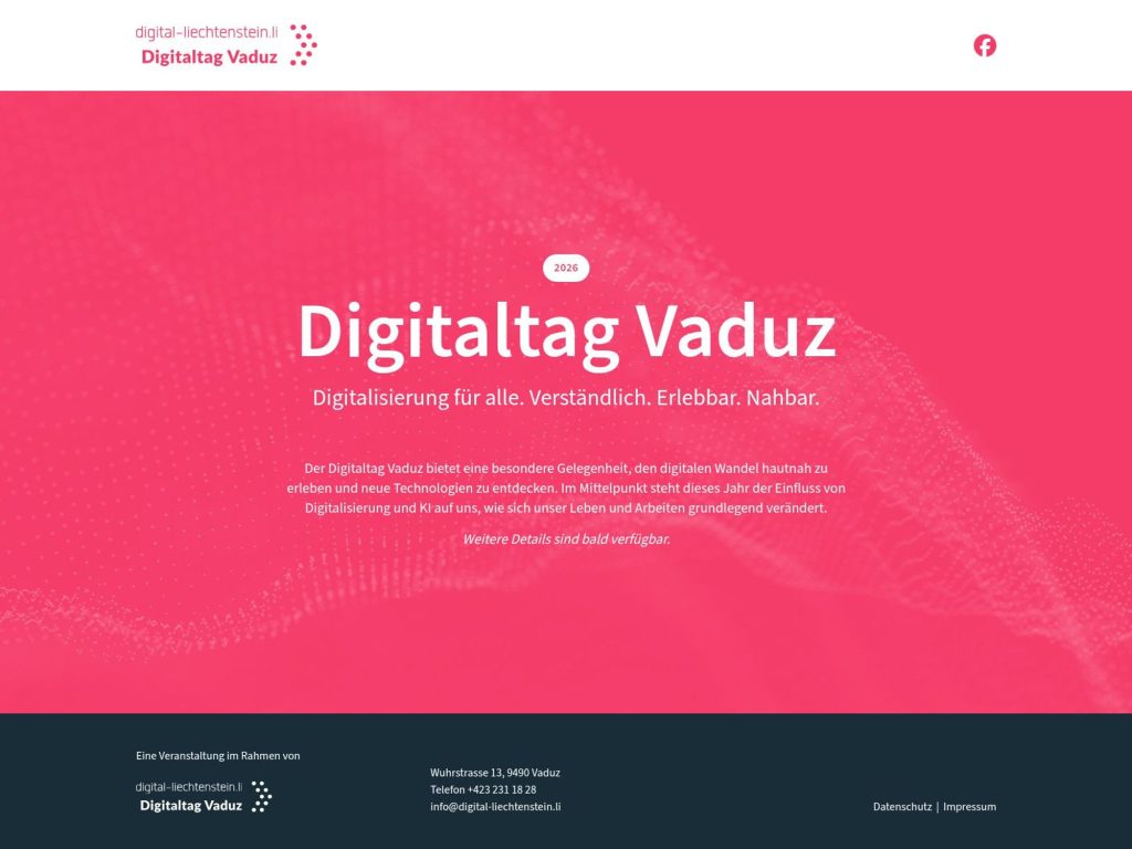 Digitaltag Vaduz 2026 website