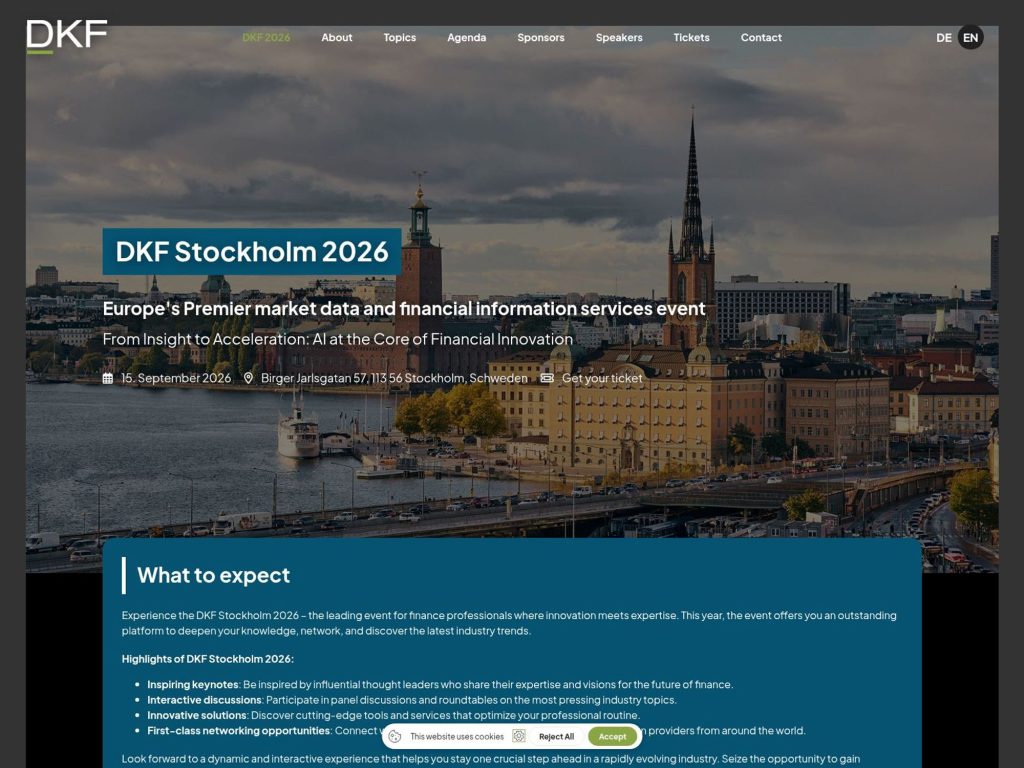 DKF Stockholm 2026 website
