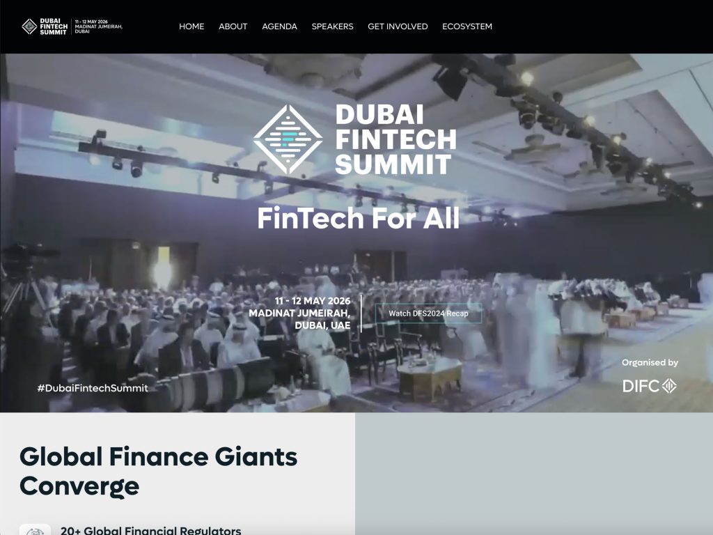 Dubai Fintech Summit 2026 website