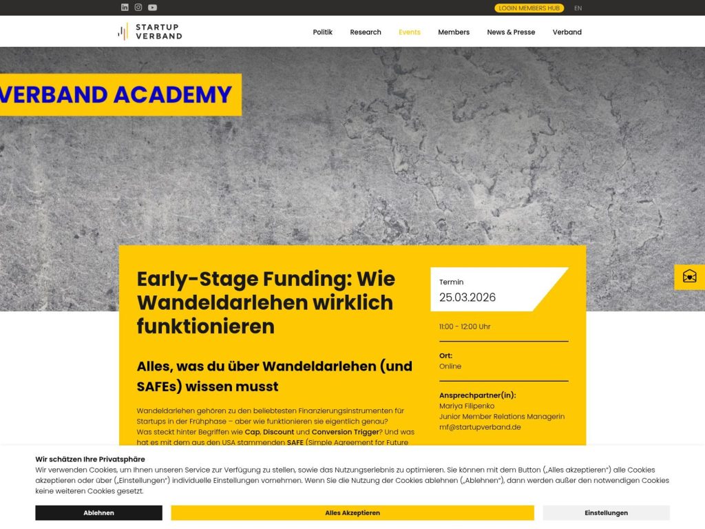 Early-Stage Funding: Wie Wandeldarlehen wirklich funktionieren website