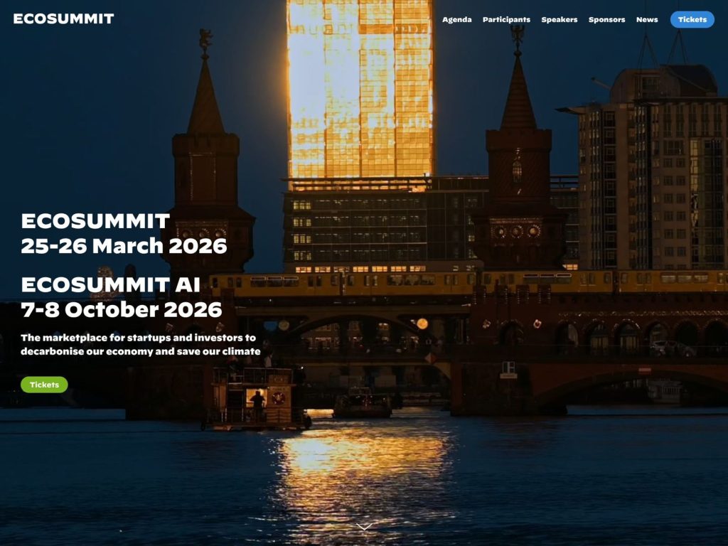 Ecosummit Berlin 2026 website