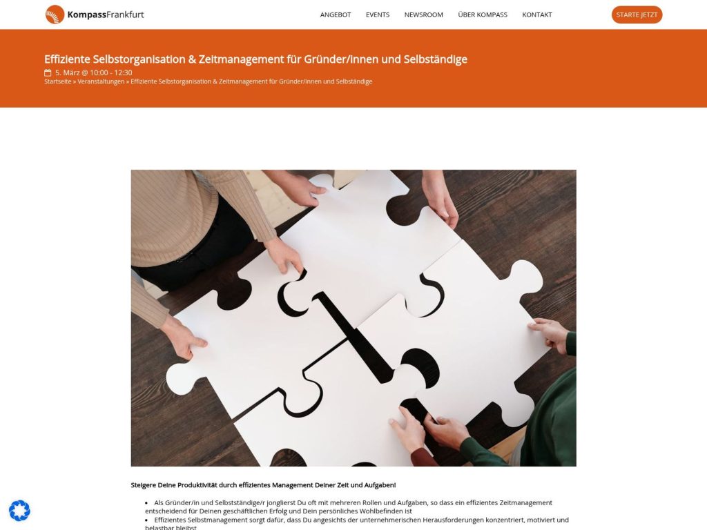 Effiziente Selbstorganisation & Zeitmanagement für Gründer/innen und Selbständige website