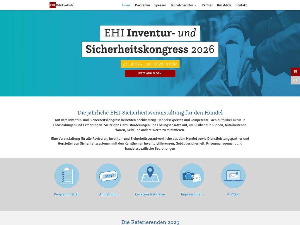 EHI Inventur- und Sicherheitskongress 2026 website