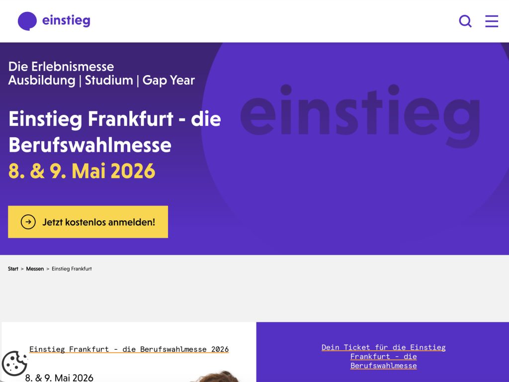 Einstieg Frankfurt - die Berufswahlmesse website