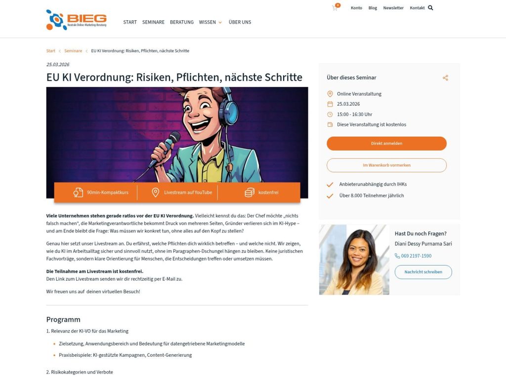 EU KI Verordnung: Risiken, Pflichten, nächste Schritte website