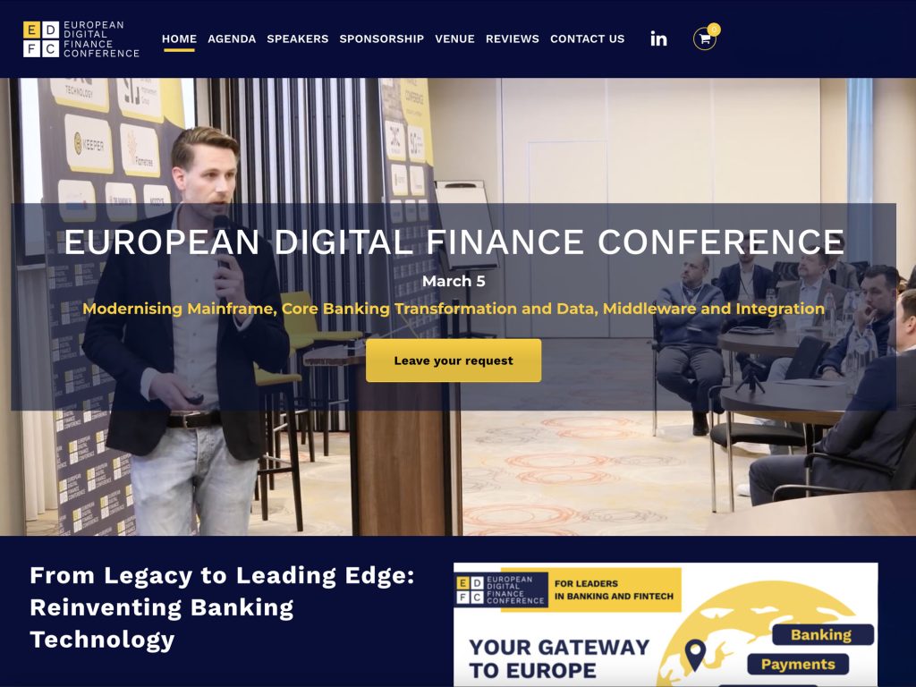 European Digital Finance Conference website
