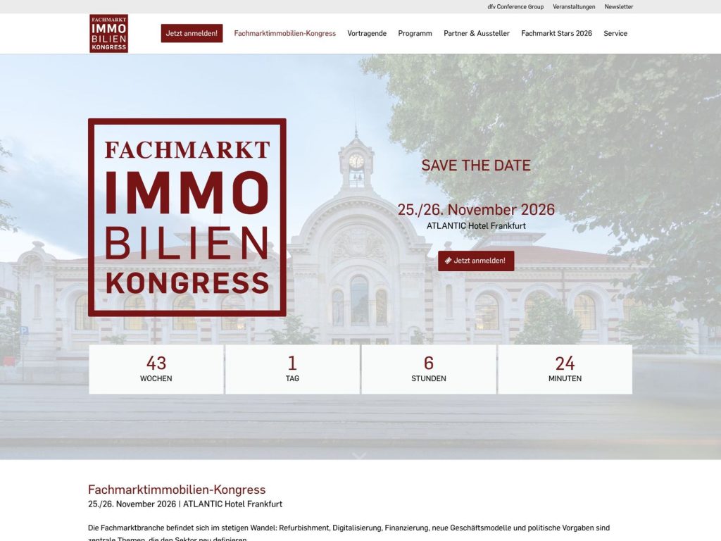 Fachmarktimmobilien-Kongress website